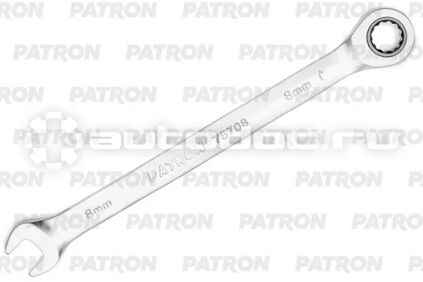 PATRON P-75708 Ключ комбинированный трещоточный