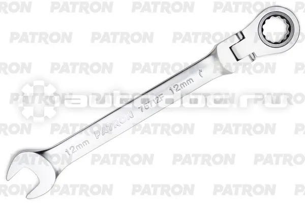 PATRON P-75712F Ключ комбинированный трещоточный с шарниром