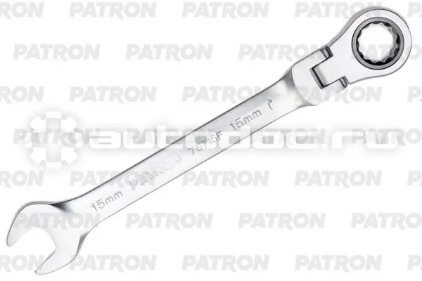 PATRON P-75715F Ключ комбинированный трещоточный с шарниром