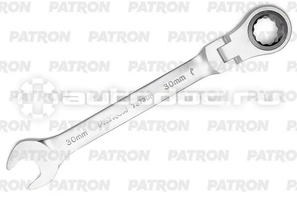 PATRON P-75730F Ключ комбинированный трещоточный с шарниром