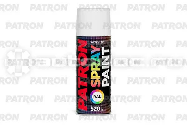 PATRON Краска акриловая - RAL 9003 белая глянцевая, быстросохнущая универсальная