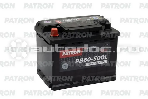 PATRON Аккумулятор POWER 12V 60AH 500A ETN 1(L+) 242x175x190mm