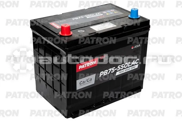PATRON Аккумулятор ASIA 12V 75AH 550A ETN 1(L+) D26 260x172x200mm B02 16,9kg
