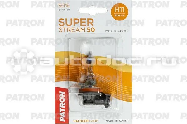 PATRON Лампа галогеновая H11 PGJ19-2
