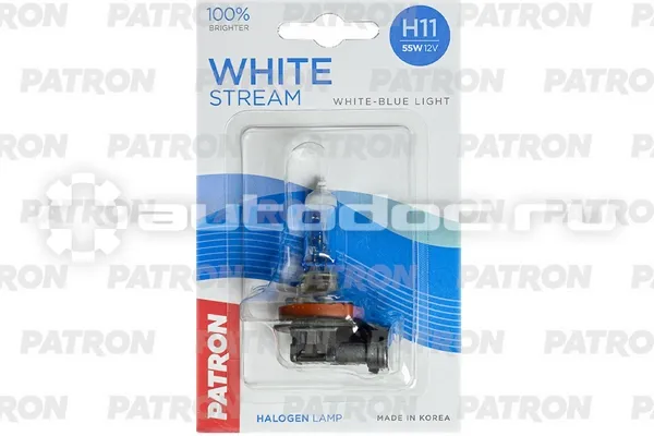 PATRON Лампа галогеновая H11 PGJ19-2