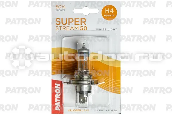 PATRON Лампа галогеновая H4 P43t-38