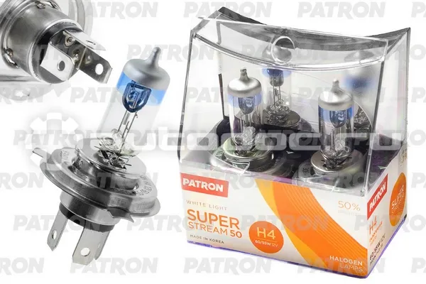 PATRON Лампы галогеновые H4 P43t-38