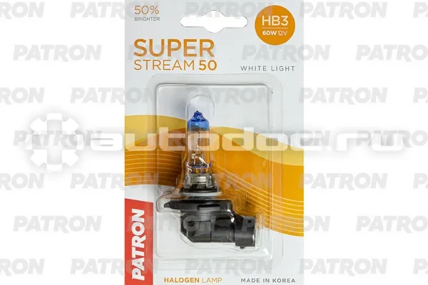 PATRON Лампа галогеновая HB3 P20d