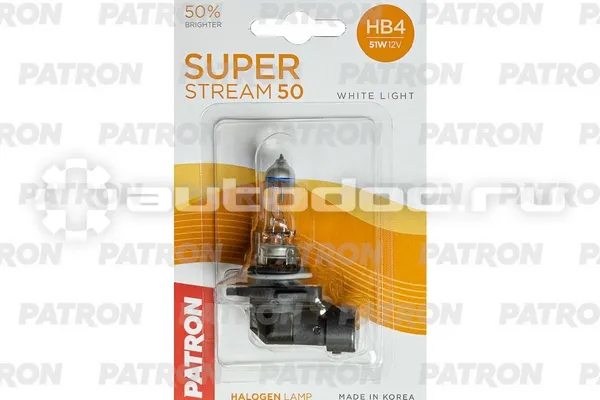 PATRON Лампа галогеновая HB4 P22d