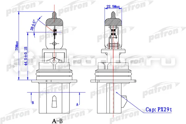 PATRON Лампа галогенная HB5