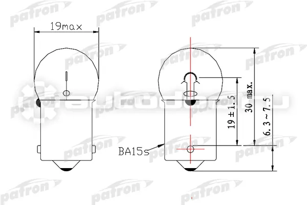PATRON Лампа накаливания R5W