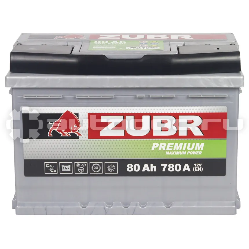 ZUBR Аккумулятор Premium 80Ah R+, 278x175x190, 820А