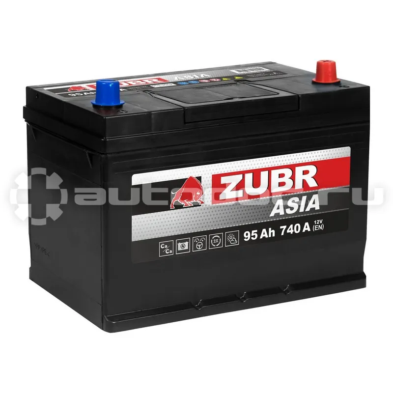 ZUBR Аккумулятор Ultra Asia 95Ah R+ (нижний борт), 303x175x228, 820А