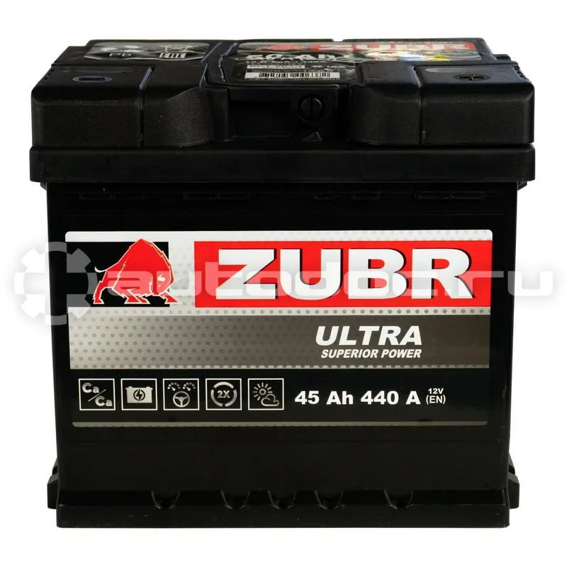 ZUBR Аккумулятор Ultra 45Ah R+ (низкий), 207x175x175, 420А
