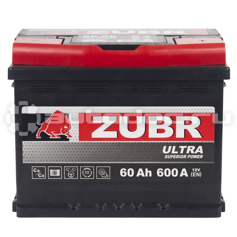 ZUBR Аккумулятор Ultra 60Ah R+, 242x175x190, 600А