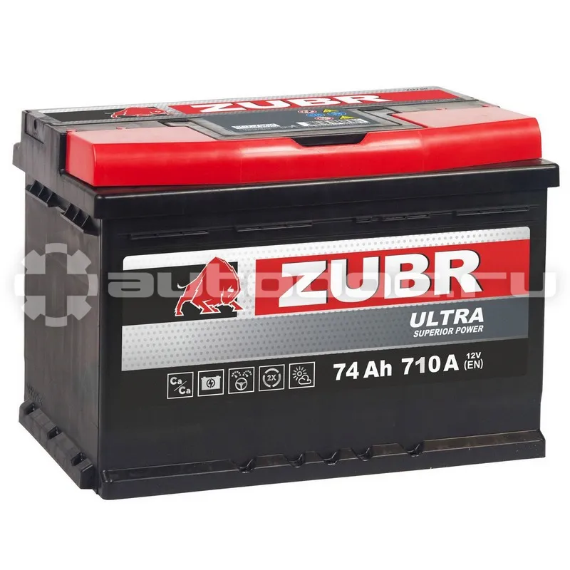 ZUBR Аккумулятор Ultra 74Ah R+ (низкий), 278x175x175, 710А