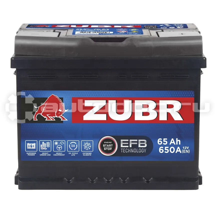 ZUBR Аккумулятор  EFB 65Ah R+