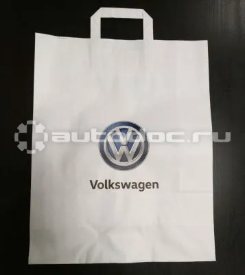 VAG Бумажный подарочный пакет с ручками Volkswagen Logo Paper Bag White, L-size