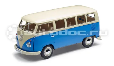VAG Модель автомобиля Volkswagen T1 (1962), Scale 1:18, Blue | Cream