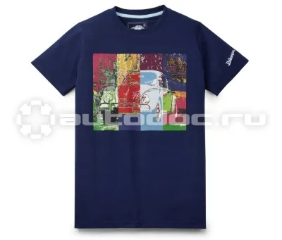 VAG Мужская футболка Volkswagen T-Shirt Classic, Beetle Pop Art, Mens, Dark Blue