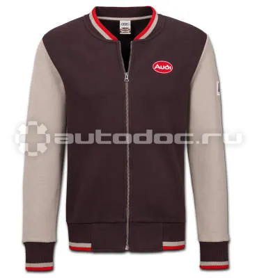 VAG Мужская куртка-бомбер Audi Heritage Sweatjacket, Mens, Brown