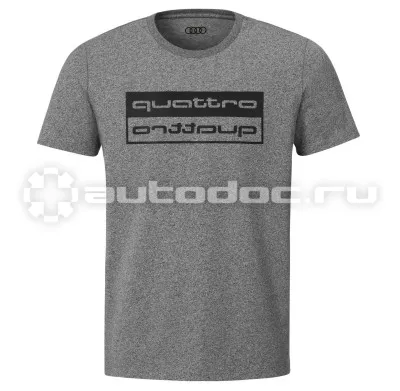 VAG Мужская футболка Audi quattro Mens T-Shirt, Grey  |  Black Print