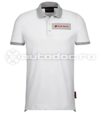 VAG Мужская рубашка-поло Audi Sport Poloshirt, Mens, White | Grey
