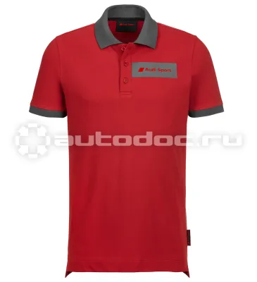 VAG Мужская рубашка-поло Audi Sport Poloshirt, Mens, Red | Grey