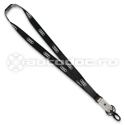 VAG Шнурок с карабином для ключей или бейджа Audi Lanyard, Black