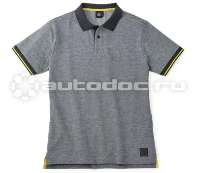 VAG Мужская рубашка-поло Volkswagen Logo Mens Polo Shirt, Grey | Black | Yellow