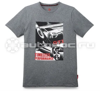 VAG Мужская футболка Volkswagen GTI T-Shirt, Timeless Performance, Mens, Grey Melange