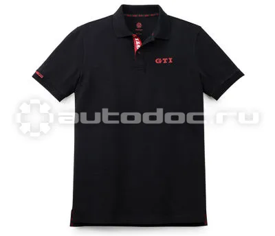 VAG Мужская рубашка-поло Volkswagen GTI Mens Polo Shirt, Black | Red