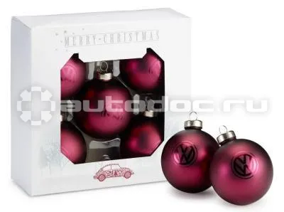 VAG Набор из пяти елочных шаров Christmas Toy, Set of Four, Bordaux