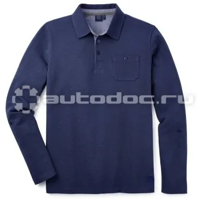 VAG Мужская рубашка-поло с длинным рукавом Volkswagen Logo Mens Longsleeved Polo Shirt, Dark Blue
