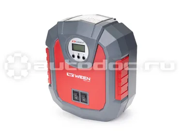WEEN Компрессор, Digital Pro-1001, (120 W, 30L | MIN, 12 V, 10 атм.  | 150 PSI), цифровой манометр, LED фонарь, комплект переходников, предохранитель, сумка-мешок, (1 шт.)