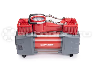 WEEN Компрессор, Profi-1004, (240 W, 50L | MIN, 12 V, 10 атм. | 150 PSI), двухпоршневой, подключение к акб., LED фонарь, витой шланг 5м., комплект переходников, предохранитель, сумка, (1 шт.)