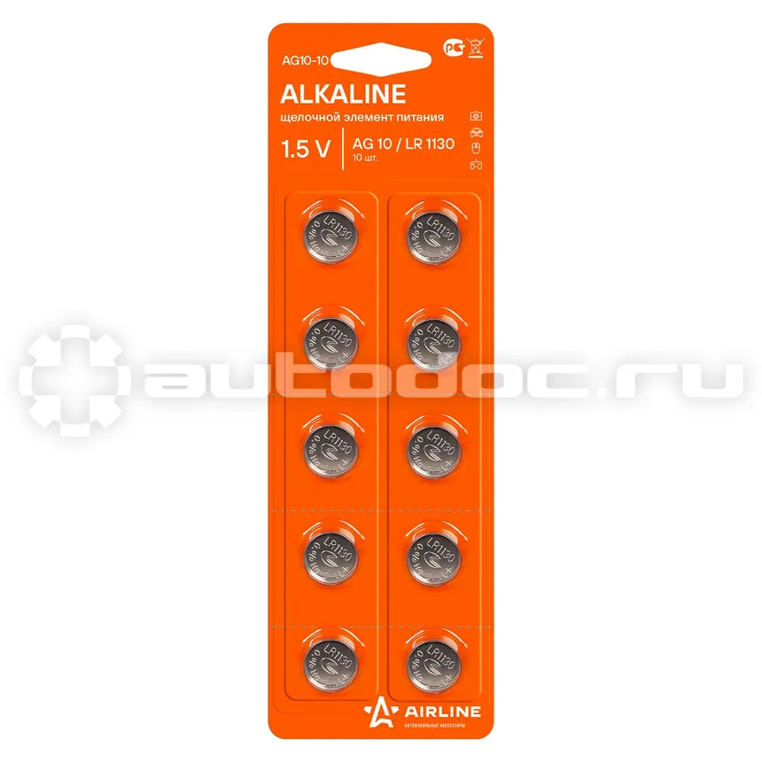 AIRLINE Батарейки AG10 | LR1130