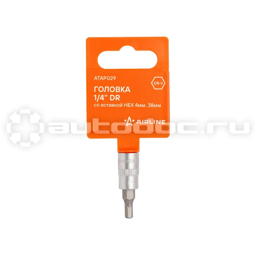 AIRLINE Головка 1/4 со вставкой HEX 4мм, L=38мм