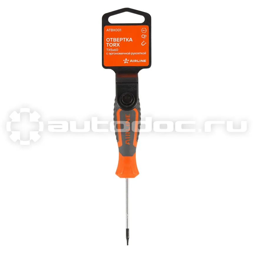 AIRLINE Отвертка TORX TX5x60, магнитный наконечник, пласт.подвес