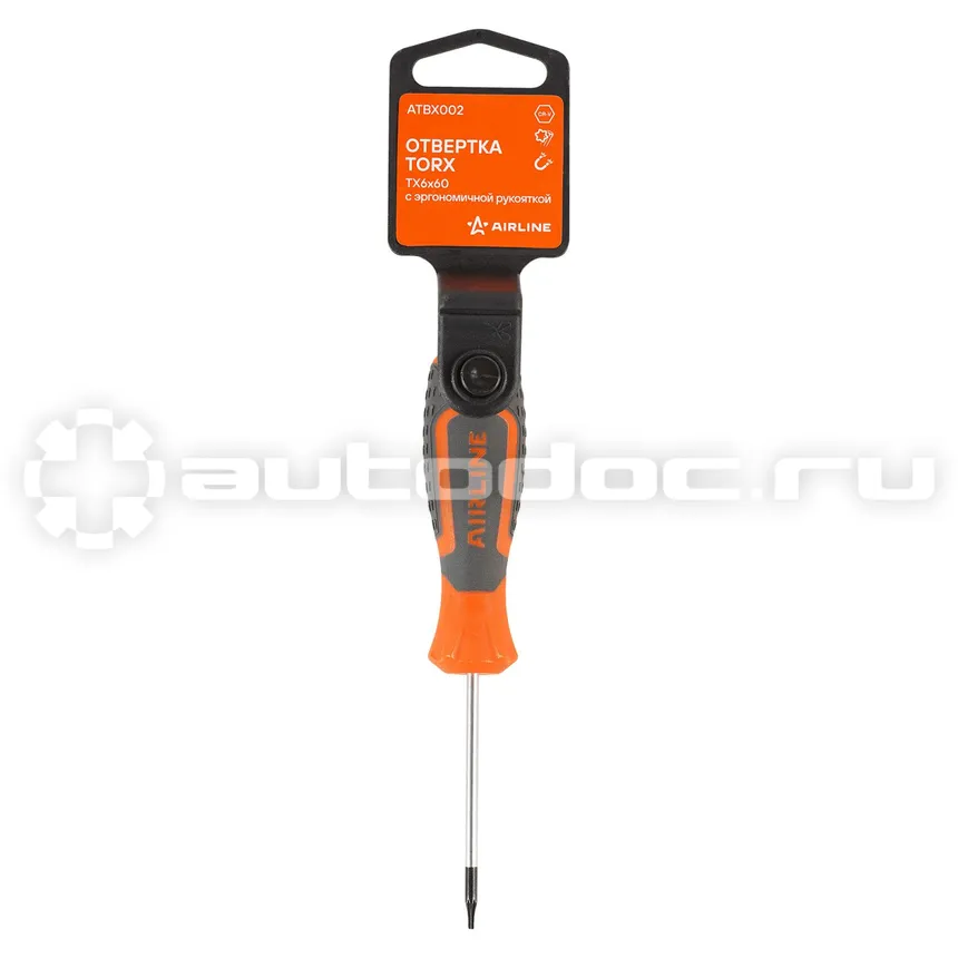 AIRLINE Отвертка TORX TX6x60, магнитный наконечник, пласт.подвес