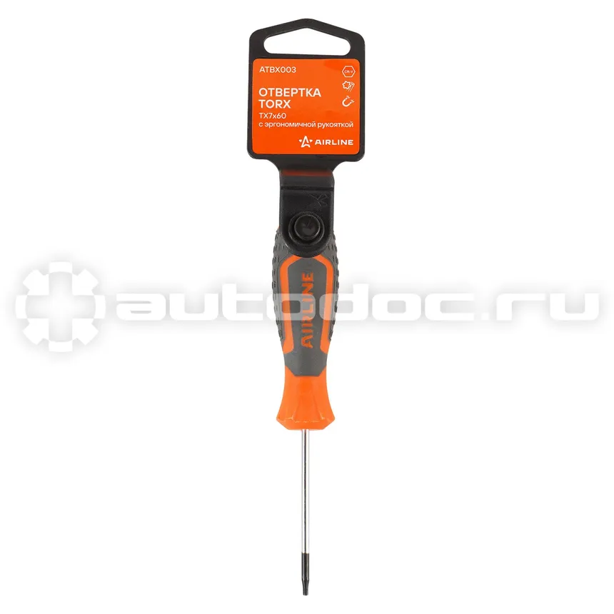AIRLINE Отвертка TORX TX7x60, магнитный наконечник, пласт.подвес