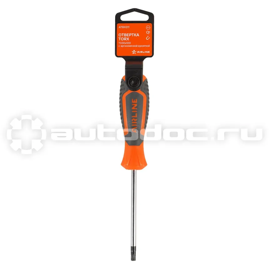 AIRLINE Отвертка TORX TX30x100мм, магнитный наконечник, пласт.подвес