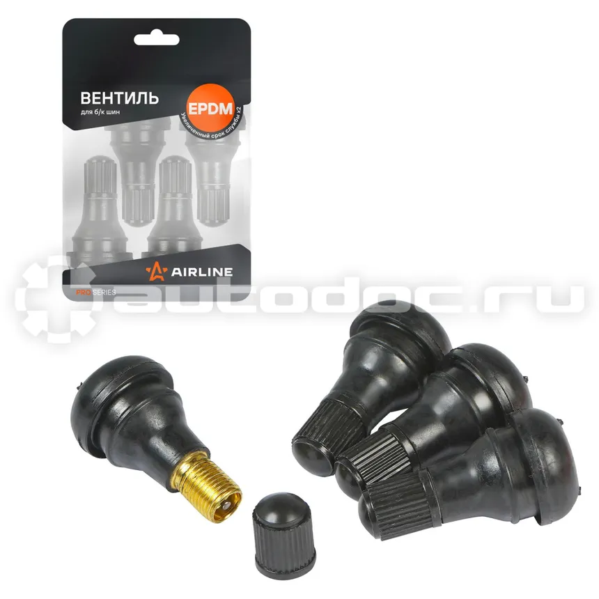 AIRLINE Вентиль для б/к шин TR412 PRO, EPDM резина, 4 шт.