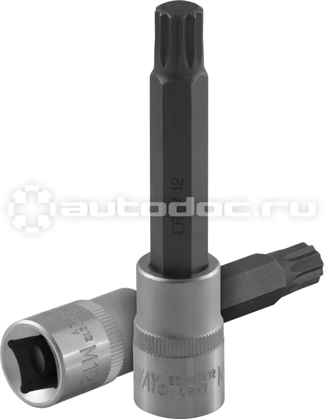 JONNESWAY Торцевая насадка 1 | 2"DR с вставкой-битой SPLINE, M12, 100 мм