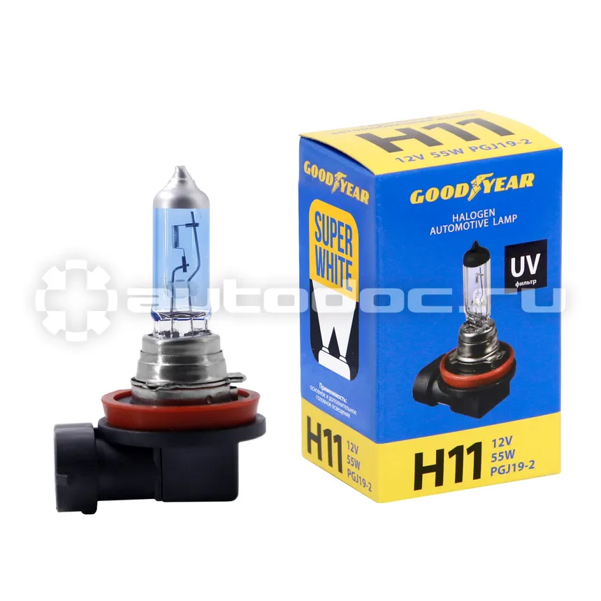GOODYEAR Автолампа Н11 12V 55W PGJ19-2 Super White