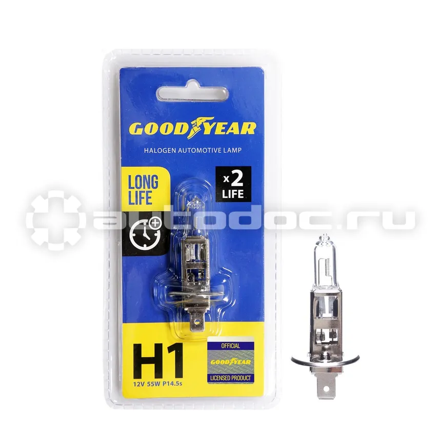 GOODYEAR Лампа галогенная Н1 12V 55W P14,5s Long Life
