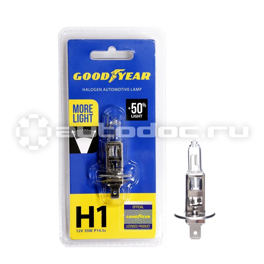 GOODYEAR Лампа галогенная Н1 12V 55W P14,5s More Light