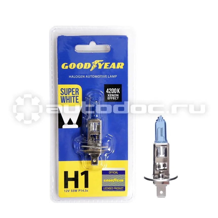 GOODYEAR Лампа галогенная Н1 12V 55W P14,5s Super White