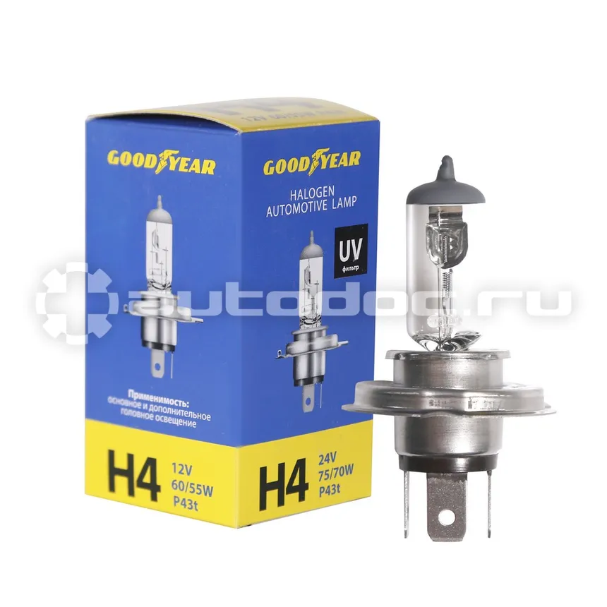 GOODYEAR Лампа галогенная Н4 12V 60 | 55W P43t