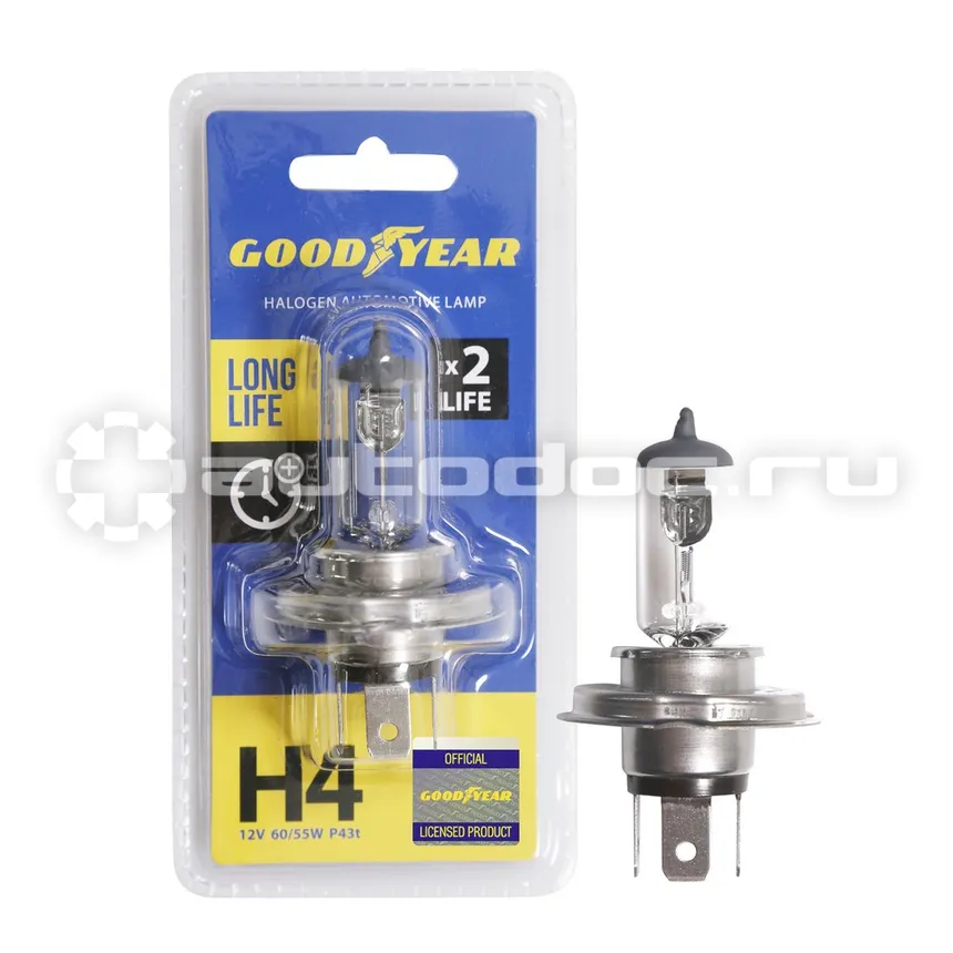 GOODYEAR Лампа галогенная Н4 12V 60 | 55W P43t Long Life